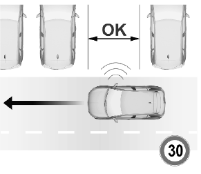 Opel Corsa. Entry into a perpendicular parking slot