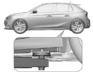 Opel Corsa. Jacking positions