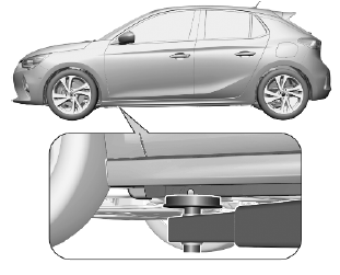 Opel Corsa. Jacking positions