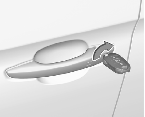 Opel Corsa. Operation with the key in case of a central locking system fault