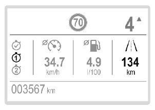 Opel Corsa. Speedometer, Odometer, Trip odometer and  Tachometer