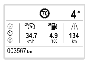 Opel Corsa. Trip / fuel information menu